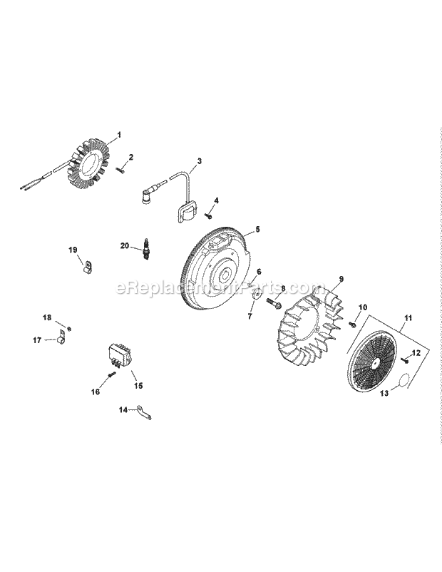 Kohler Cv730-0055 Ignition & Electrical Diagram and Parts List for M48-KH 53AH8CT2050 Cub Cadet Sprayer